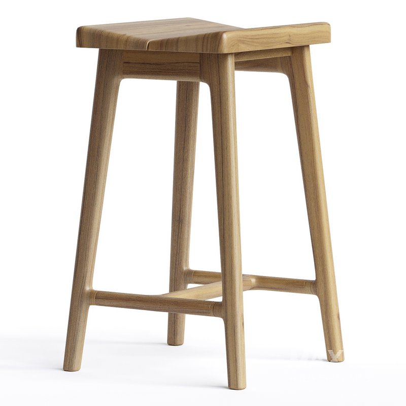 Handmade modern large oak stool - Image 4