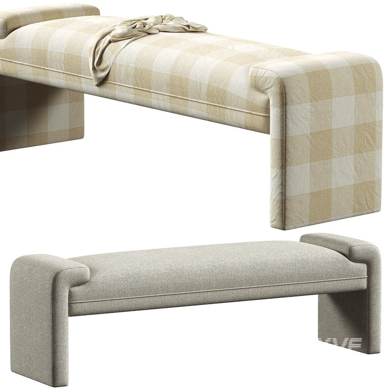 Andrea Checkered Pattern Bench - Image 3