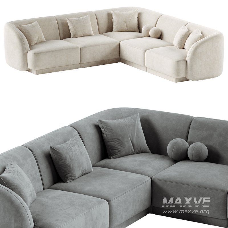 Corner sofa Miley velvet - Image 3