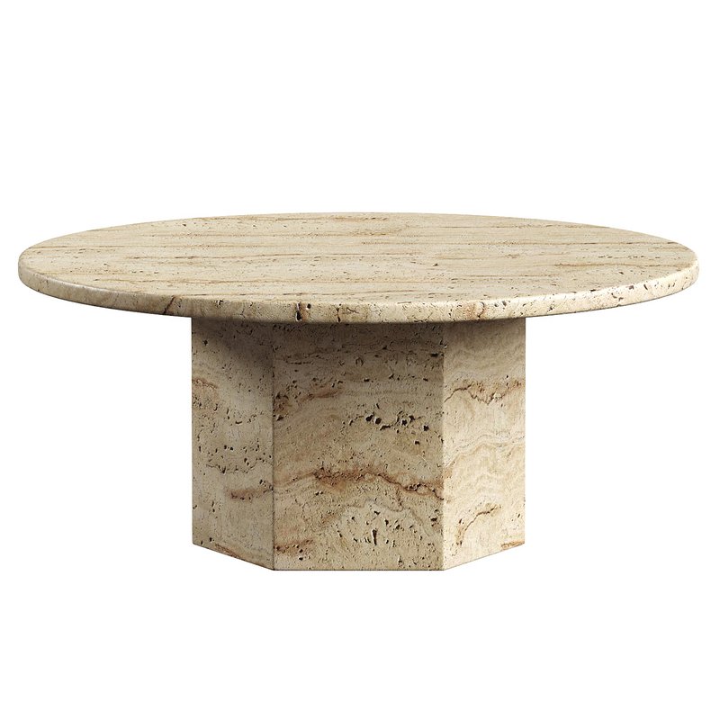 AUDREY TRAVERTINE COFFEE TABLE - Image 1