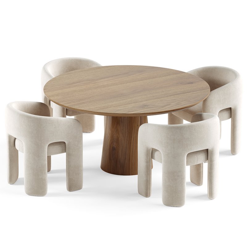 Byron Dining Chair & Round walnut dining table Qone - Image 3