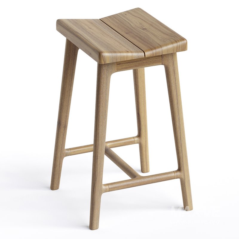 Handmade modern large oak stool - Image 3
