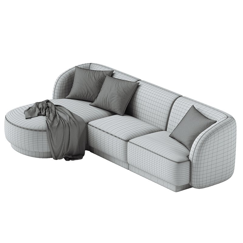3.5-seater corner sofa Miley left velvet - Image 3