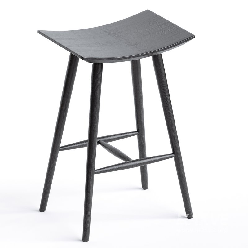 Yoko Curved Ash Wood Barstool - Image 5
