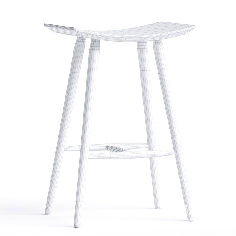 Yoko Curved Ash Wood Barstool - Image 6