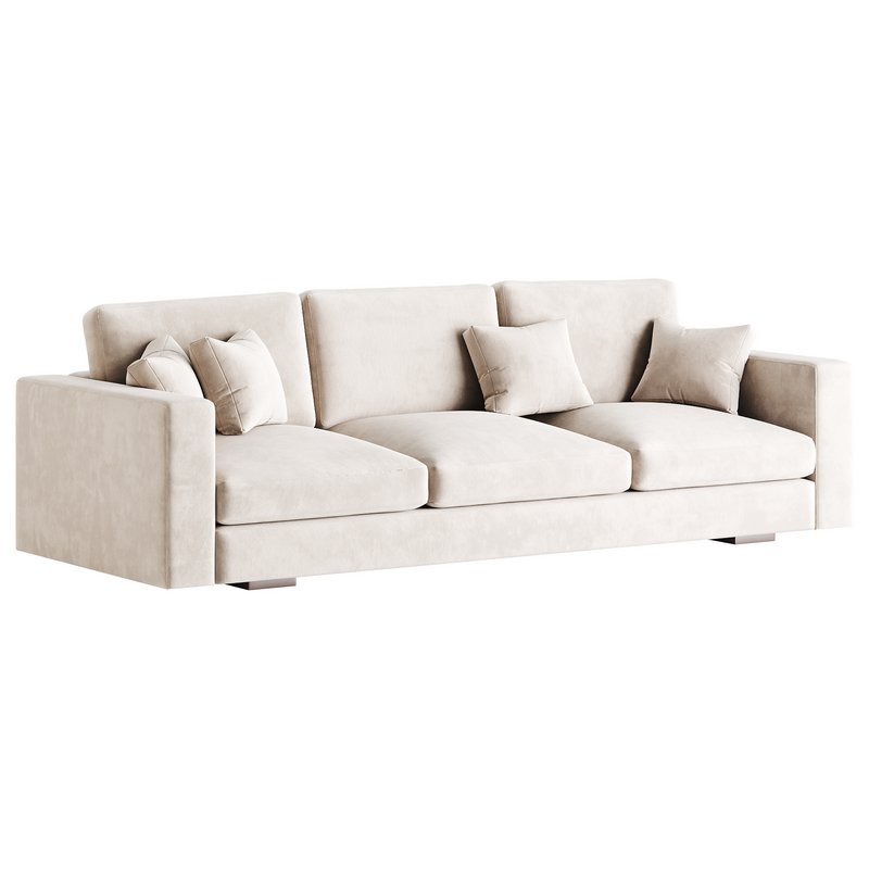 Modern Square Arm Fabric Sofa - Image 10