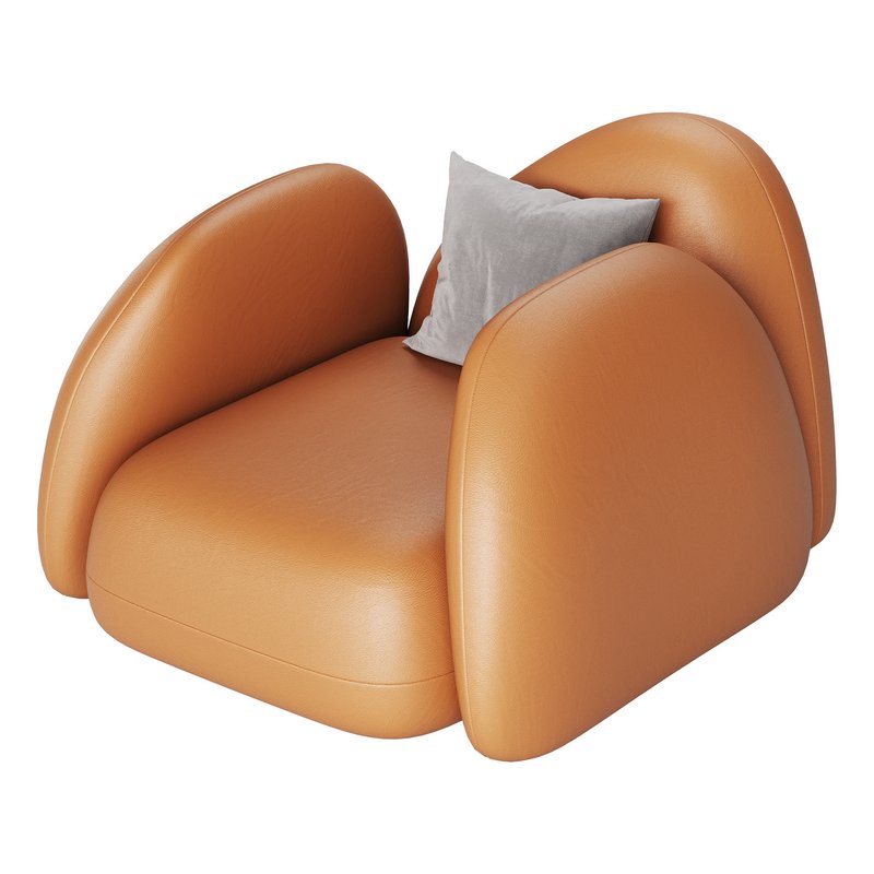 Modern Black Leather Armrest Standard Armchair - Image 10