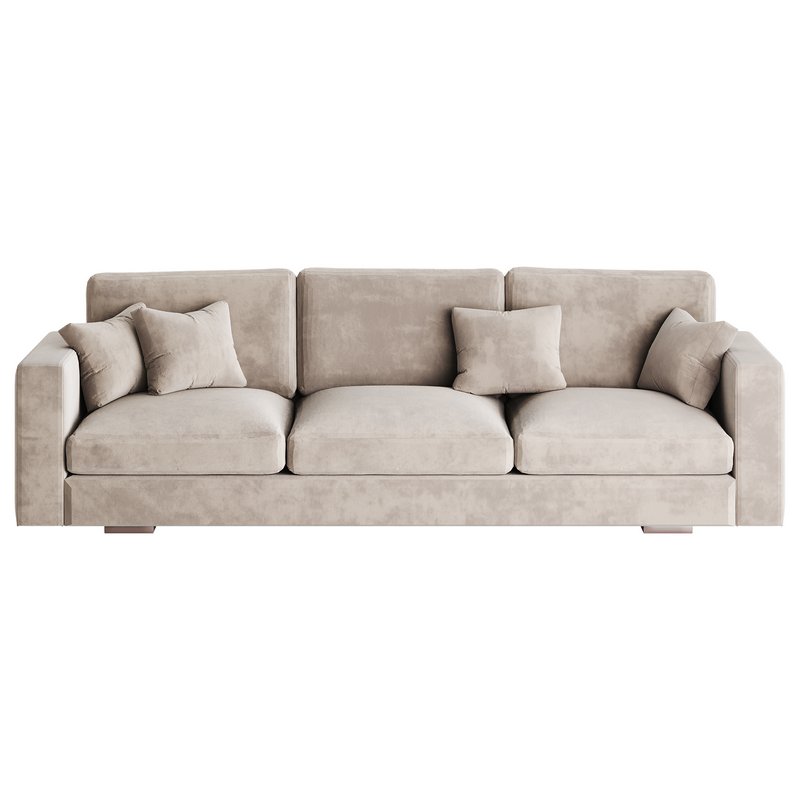 Modern Square Arm Fabric Sofa - Image 11