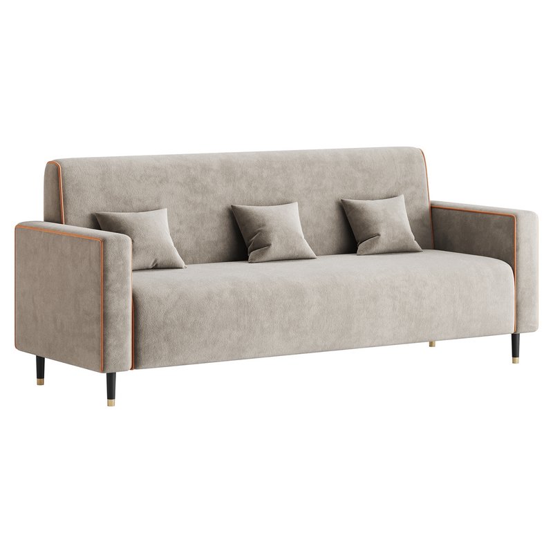 Modern Faux Leather Sofa - Image 11