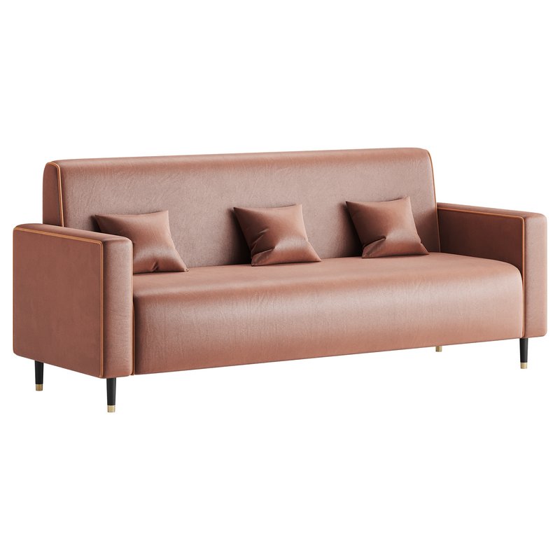 Modern Faux Leather Sofa - Image 13