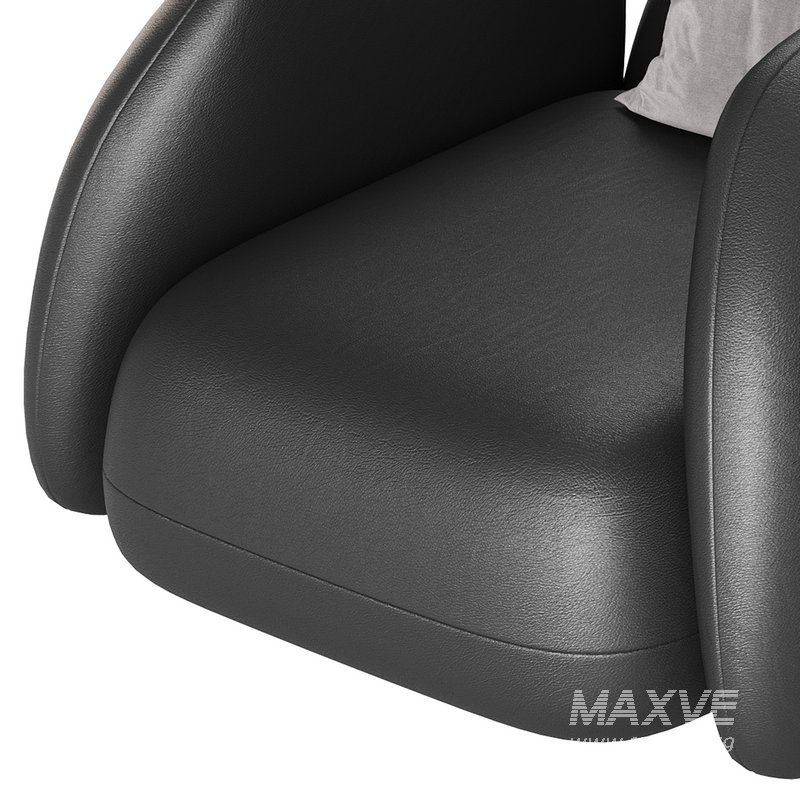 Modern Black Leather Armrest Standard Armchair - Image 14