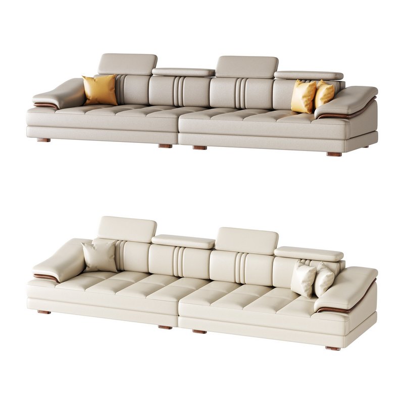 Modern Genuine Leather Sofa - Image 1