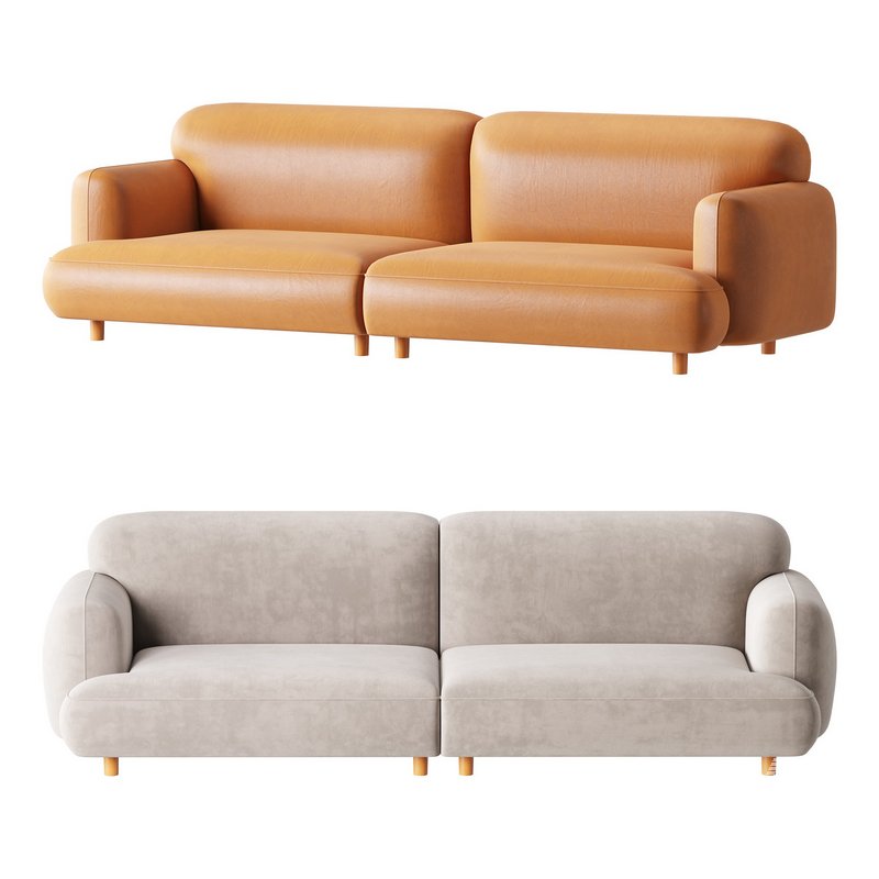 Modern Faux Leather Sofa-2 - Image 1