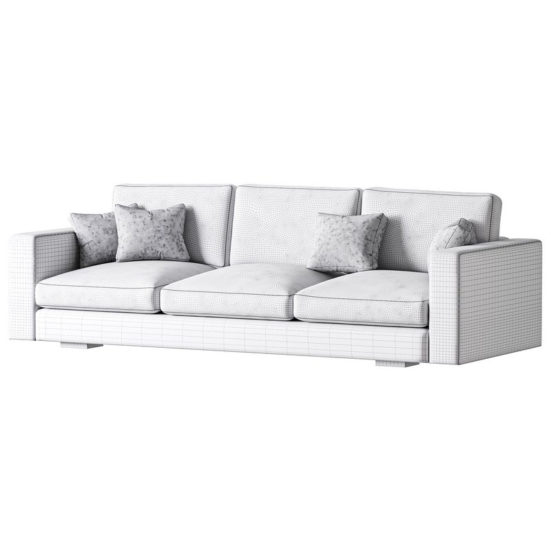 Modern Square Arm Fabric Sofa - Image 15
