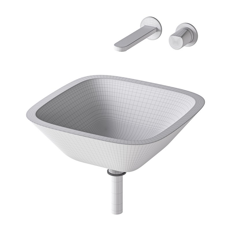 Square Glass Bathroom Vessel Sink with Drain Mini Bath Bowl - Image 15