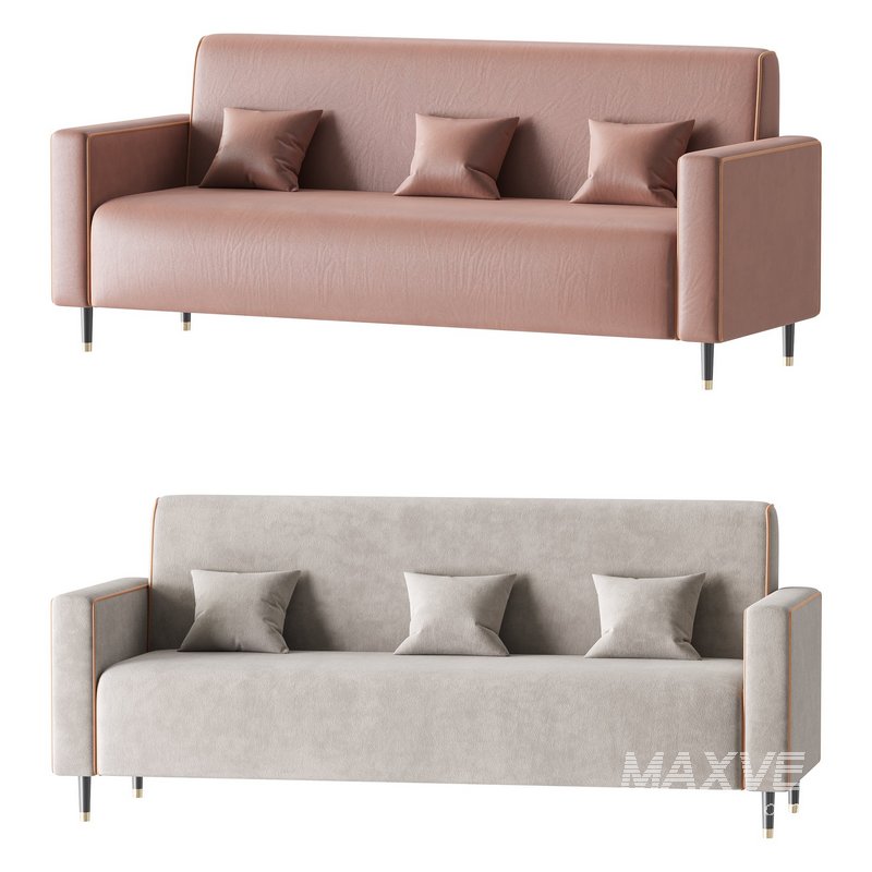 Modern Faux Leather Sofa - Image 1