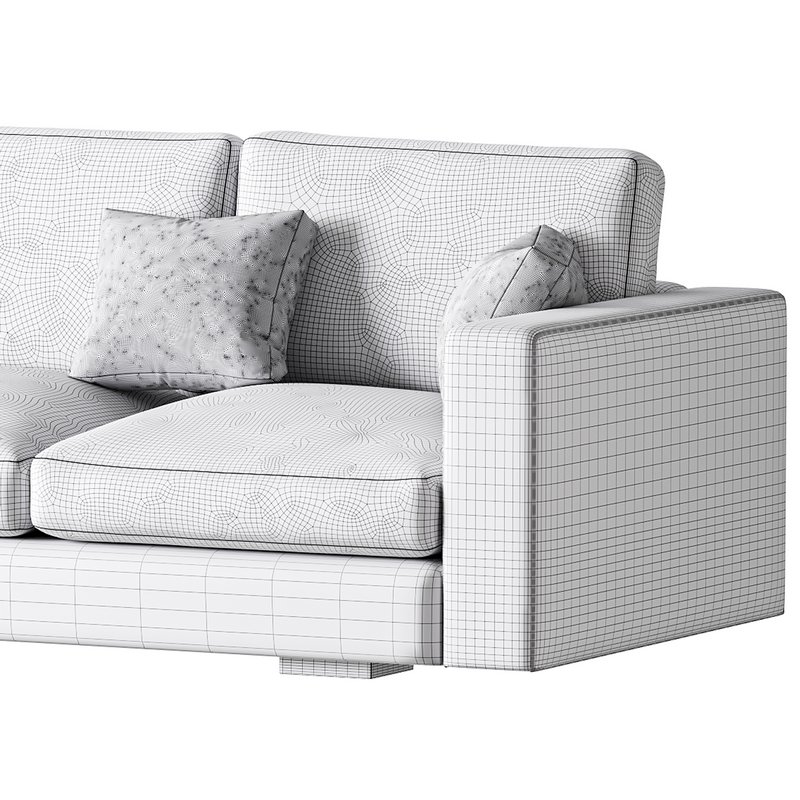 Modern Square Arm Fabric Sofa - Image 16