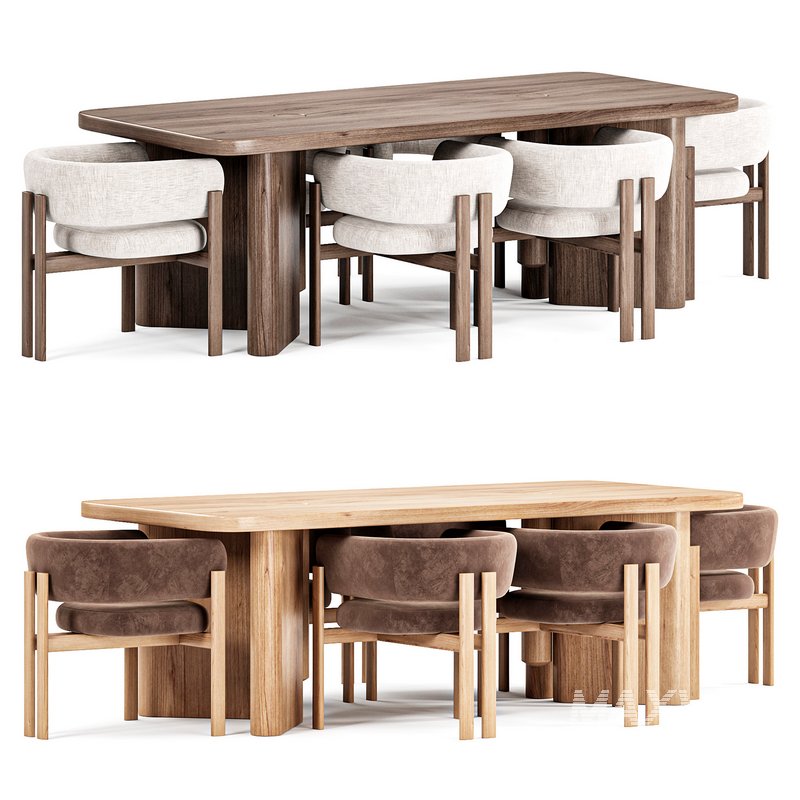 Tabmi Dining Table,Bay Chair - Image 1