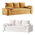 WHITE PERFORMANCE LINEN SLEEPER SOFA - Thumbnail 1