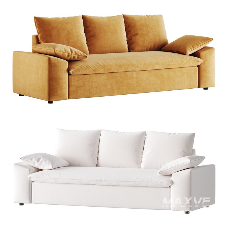 WHITE PERFORMANCE LINEN SLEEPER SOFA - Image 1