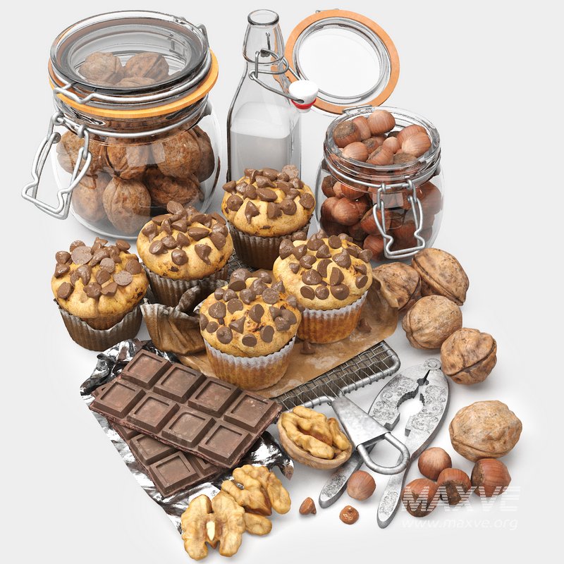 chocolate muffins and nuts set - Image 4