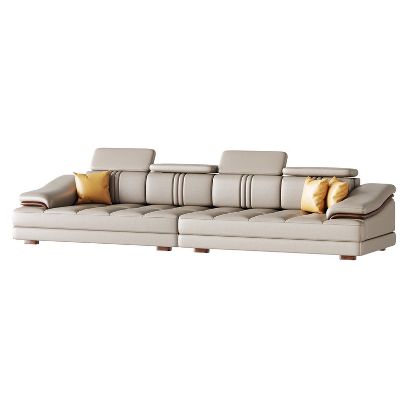 Modern Genuine Leather Sofa - Image 2