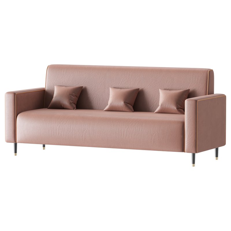 Modern Faux Leather Sofa - Image 2