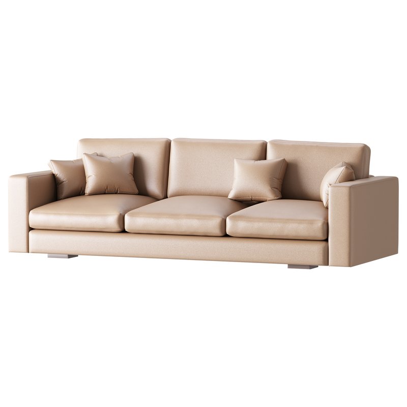 Modern Square Arm Fabric Sofa - Image 2