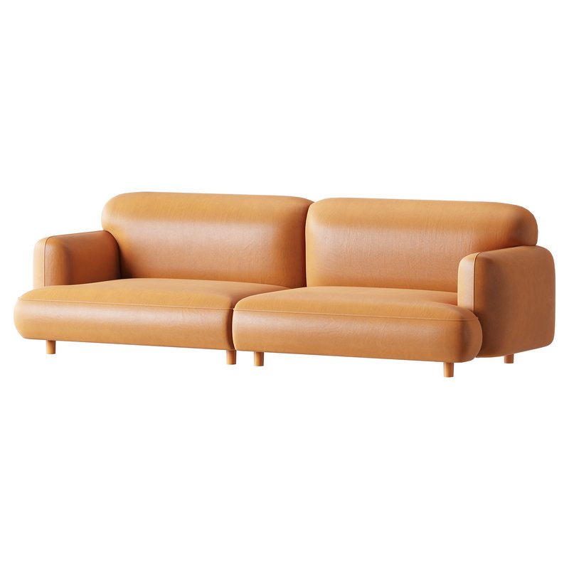 Modern Faux Leather Sofa-2 - Image 2