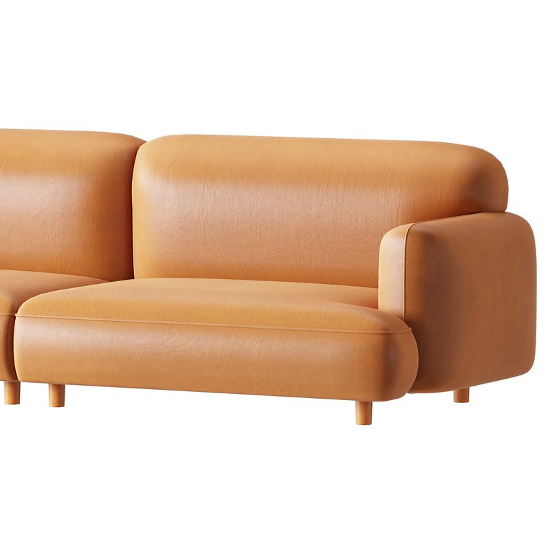 Modern Faux Leather Sofa-2 - Image 3