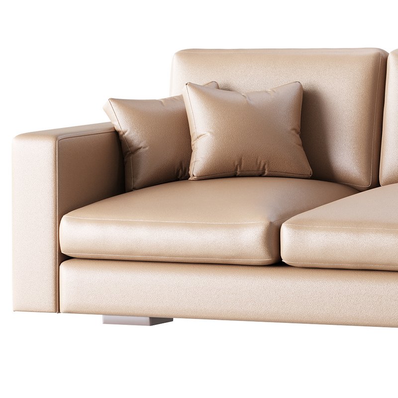 Modern Square Arm Fabric Sofa - Image 4