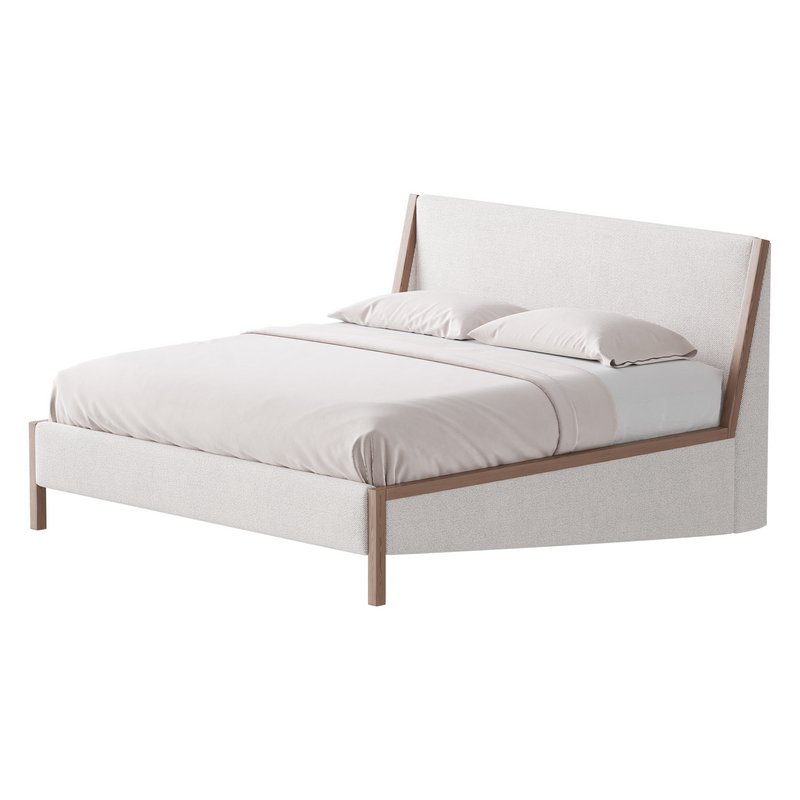 MALENA WHITE BOUCLE KING BED - Image 2