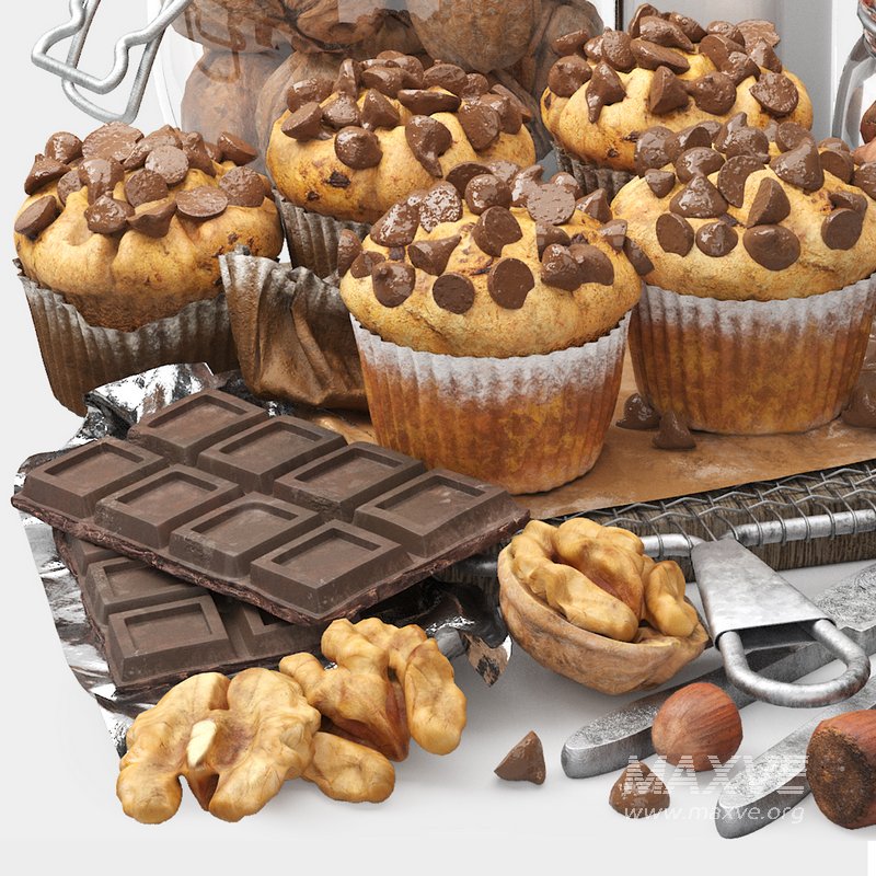 chocolate muffins and nuts set - Image 2