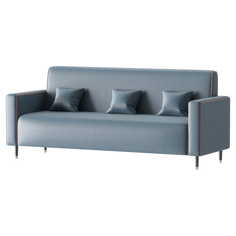 Modern Faux Leather Sofa - Image 3