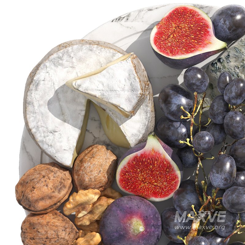 cheese plate with grapes figs and walnuts - Image 4