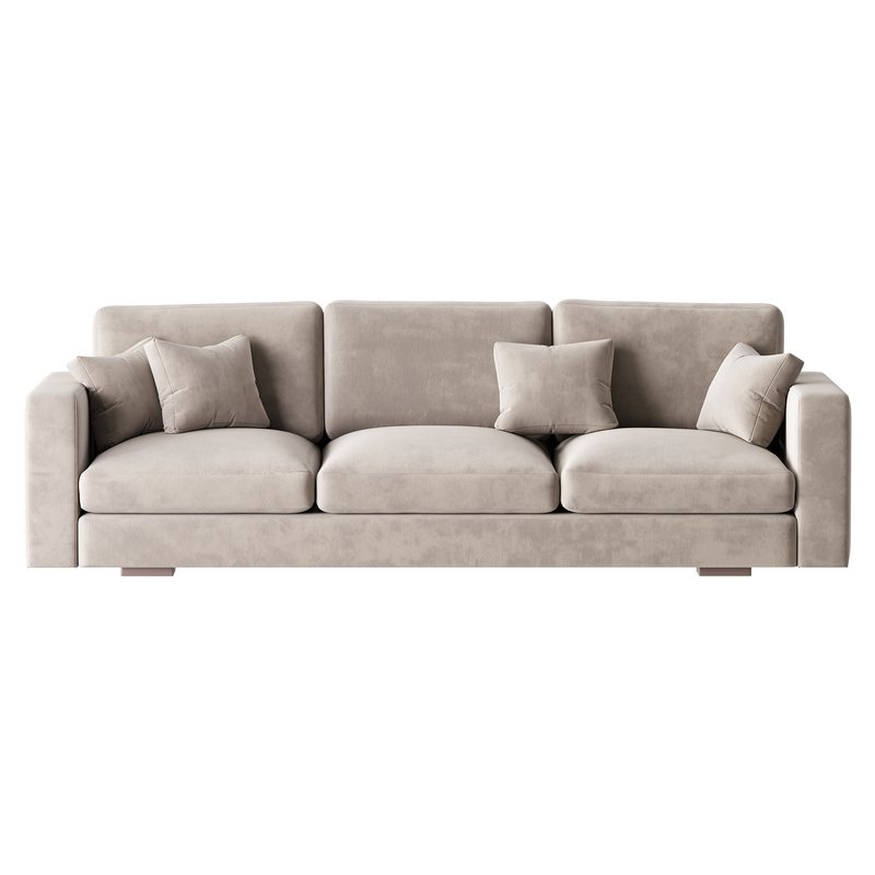 Modern Square Arm Fabric Sofa - Image 3