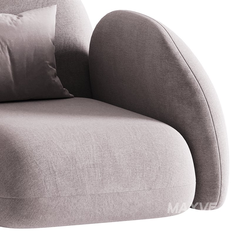 Modern Black Leather Armrest Standard Armchair - Image 2