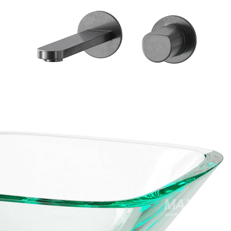 Square Glass Bathroom Vessel Sink with Drain Mini Bath Bowl - Image 6