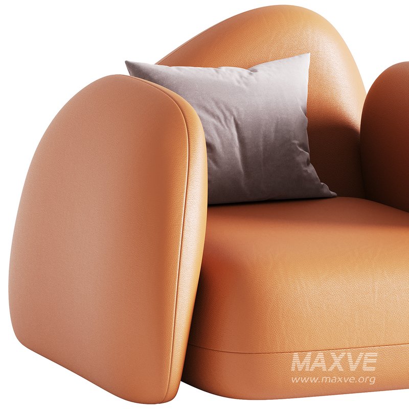 Modern Black Leather Armrest Standard Armchair - Image 4