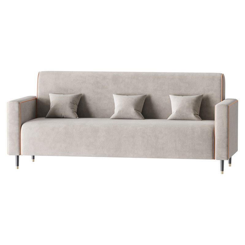 Modern Faux Leather Sofa - Image 5