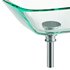 Square Glass Bathroom Vessel Sink with Drain Mini Bath Bowl - Thumbnail 7