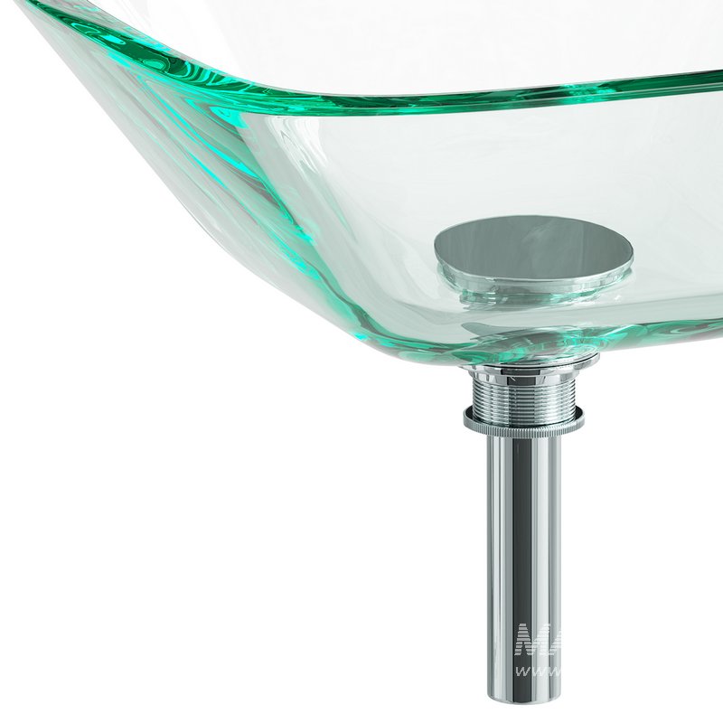 Square Glass Bathroom Vessel Sink with Drain Mini Bath Bowl - Image 7
