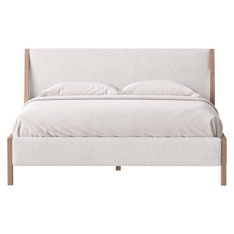 MALENA WHITE BOUCLE KING BED - Image 6