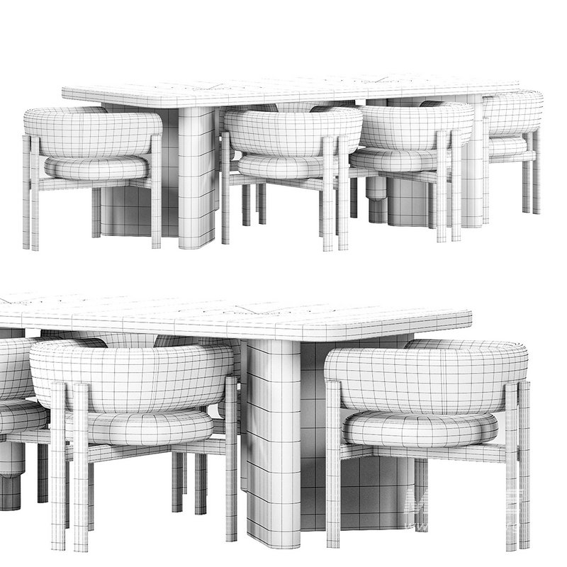 Tabmi Dining Table,Bay Chair - Image 4