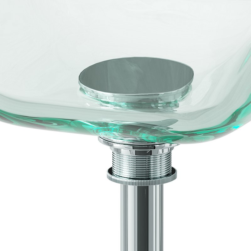 Square Glass Bathroom Vessel Sink with Drain Mini Bath Bowl - Image 5