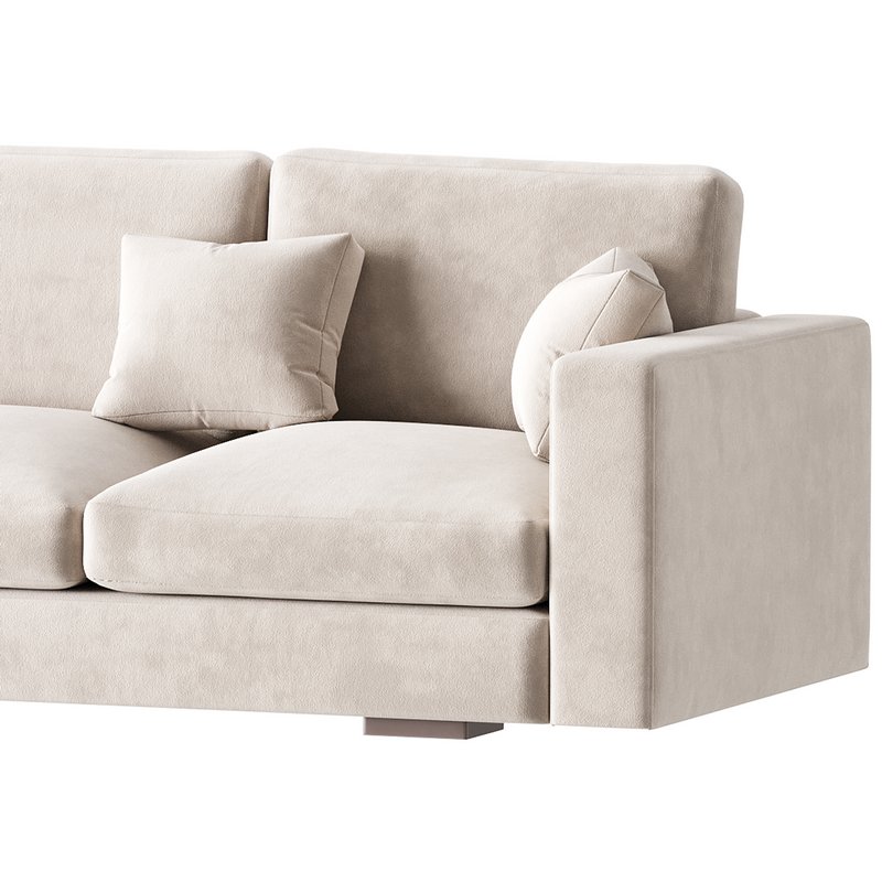 Modern Square Arm Fabric Sofa - Image 7
