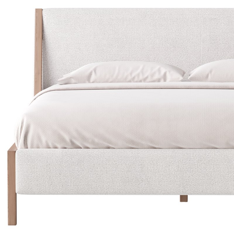 MALENA WHITE BOUCLE KING BED - Image 7