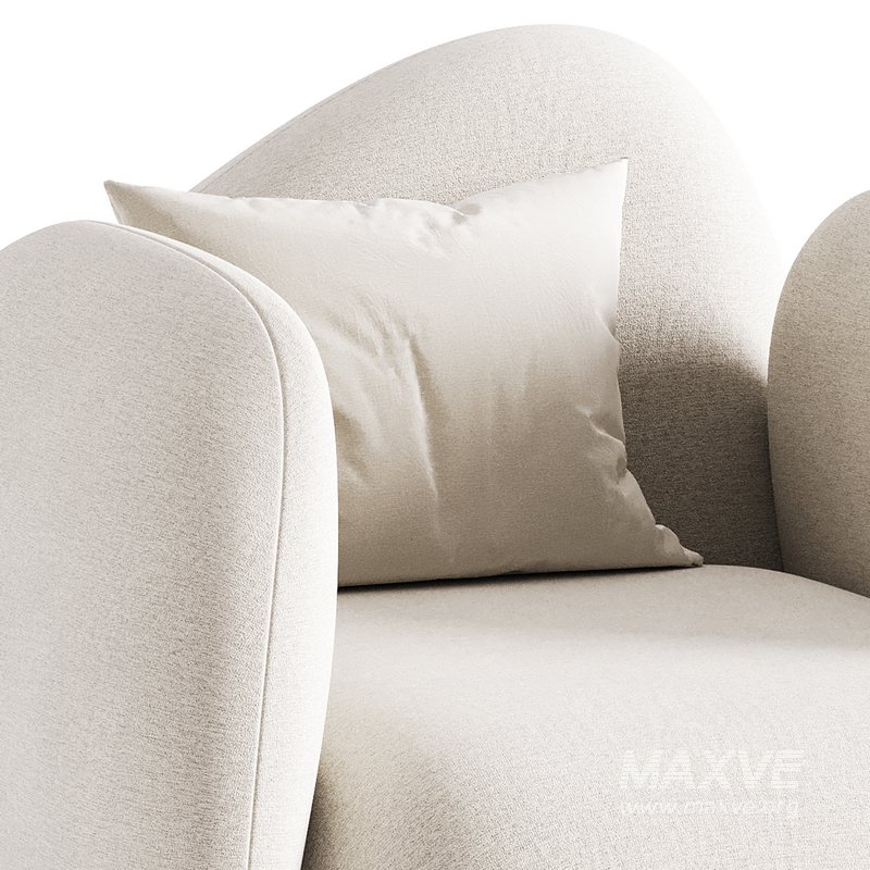 Modern Black Leather Armrest Standard Armchair - Image 6