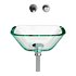 Square Glass Bathroom Vessel Sink with Drain Mini Bath Bowl - Thumbnail 8
