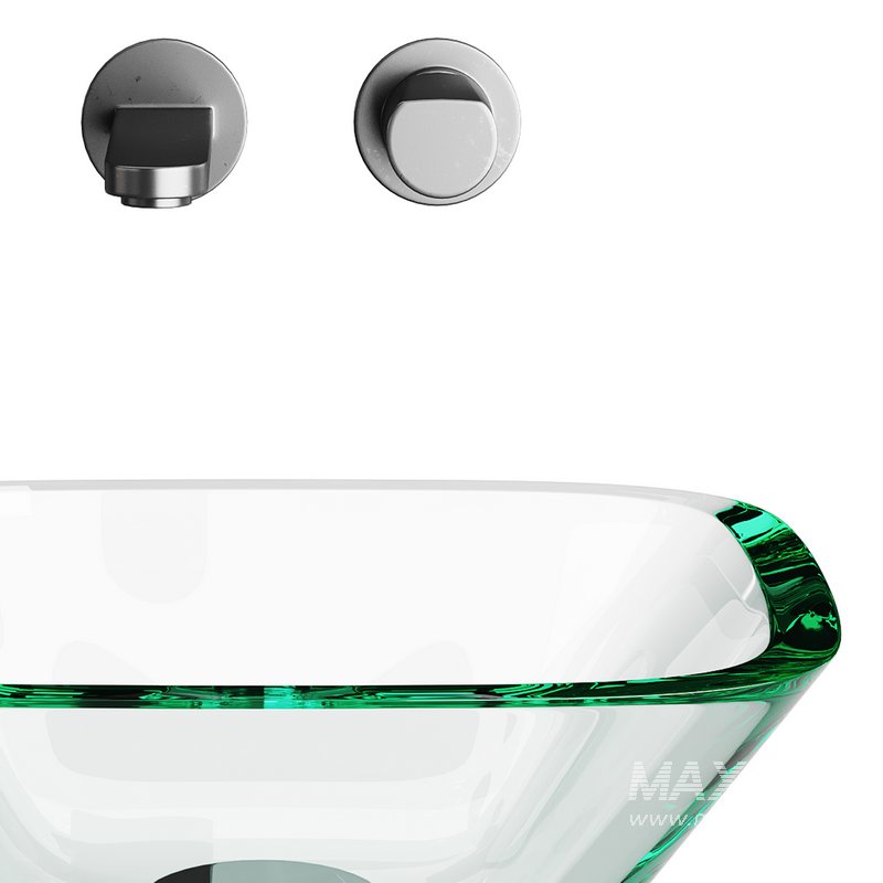 Square Glass Bathroom Vessel Sink with Drain Mini Bath Bowl - Image 9